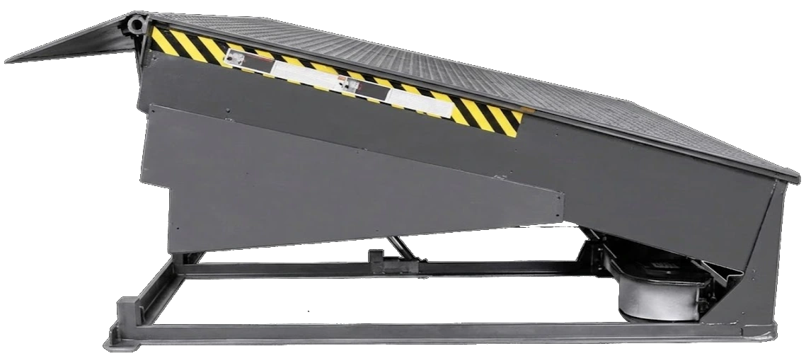 Detalle técnico de rampa niveladora de andén hidráulica